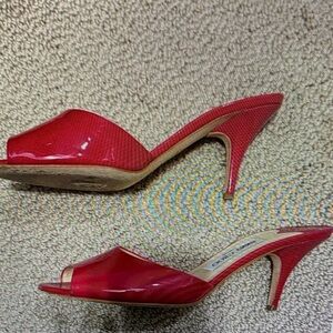 J. Crew Vibrant Red Open-Toe Heels